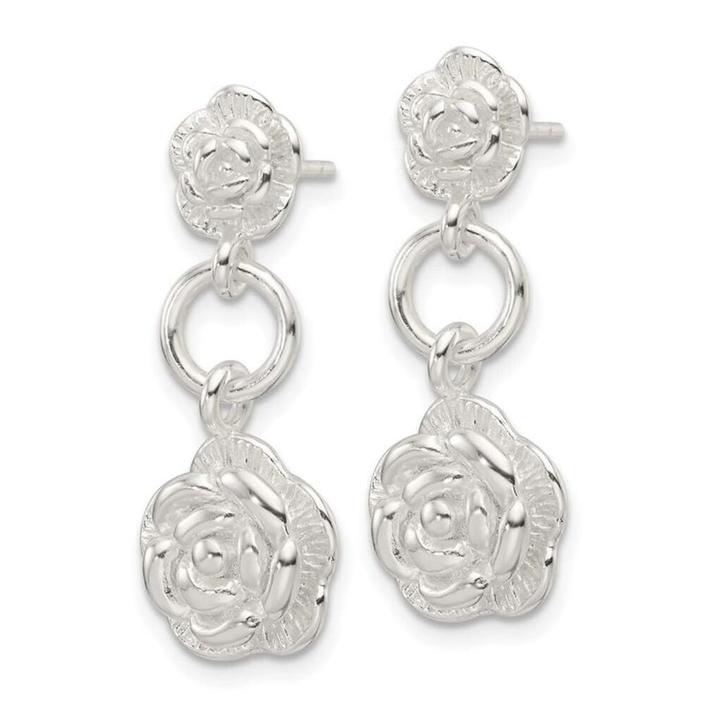 Kazi Luxury Sterling Silver E-Coating Rose Dangle… - image 7
